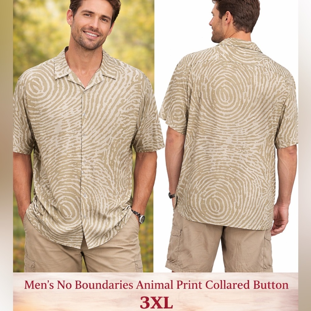 No boundaries animal print collard button up 3XL